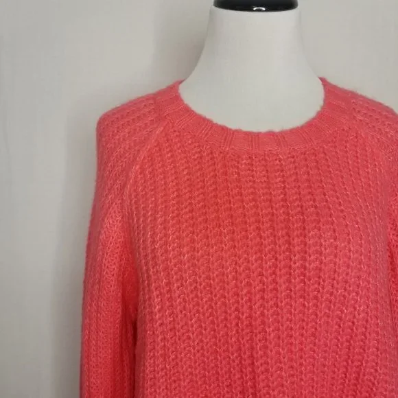 Wild Fable Crewneck Raglan Chunky Pullover Sweater, Coral Size XS - Picture 5 of 9